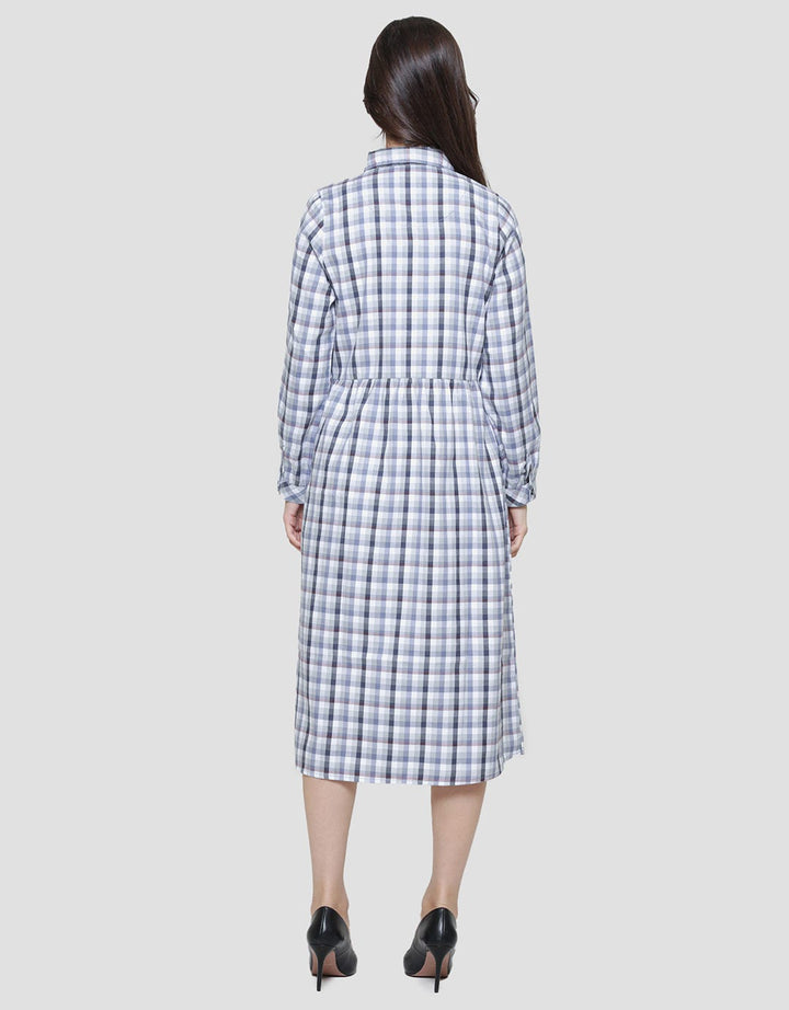 Triset Plaid Motif Casual Dress Women