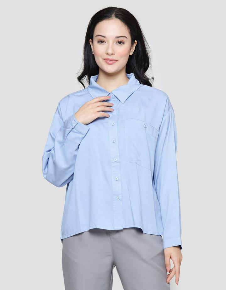 Nevada Rayon Twill Pocket Kemeja Wanita