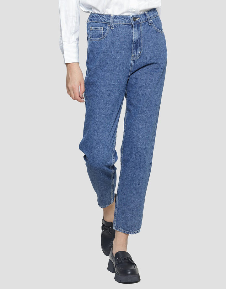 Nevada Celana Panjang Denim Bottom Mom Fit Wanita