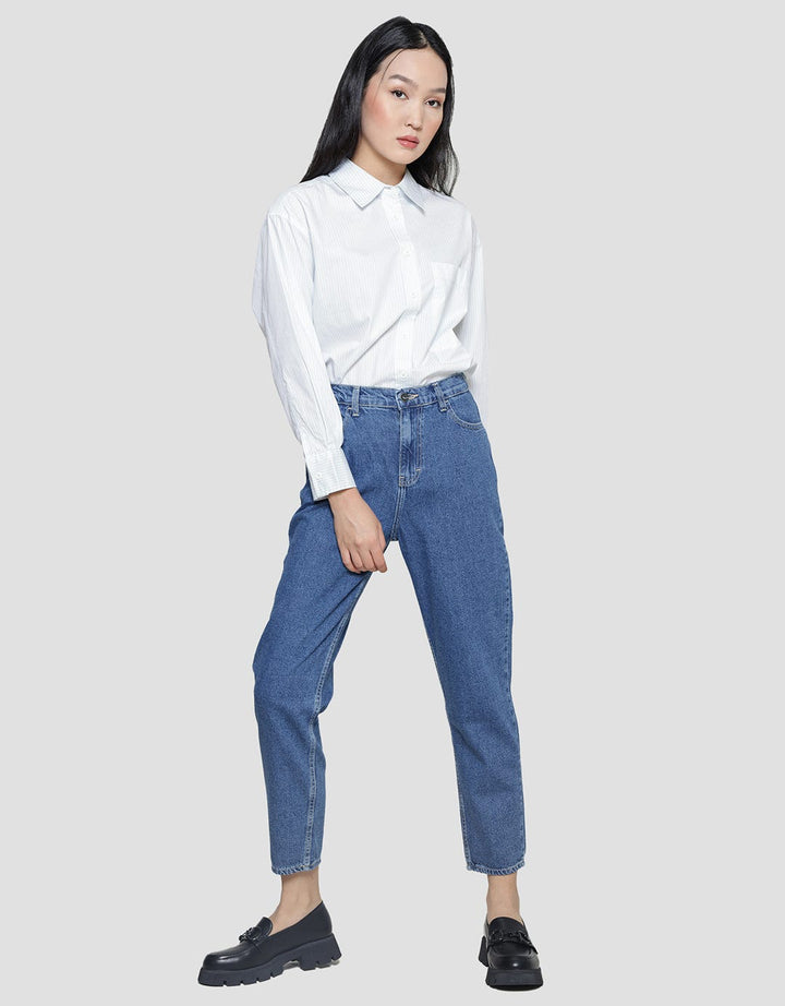 Nevada Celana Panjang Denim Bottom Mom Fit Wanita