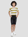 Little M Rib Dino Embroidered Boys Denim Shorts