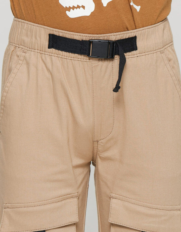 Little M Rami Pinggang Buckle Stretch Celana Panjang Anak Laki-Laki