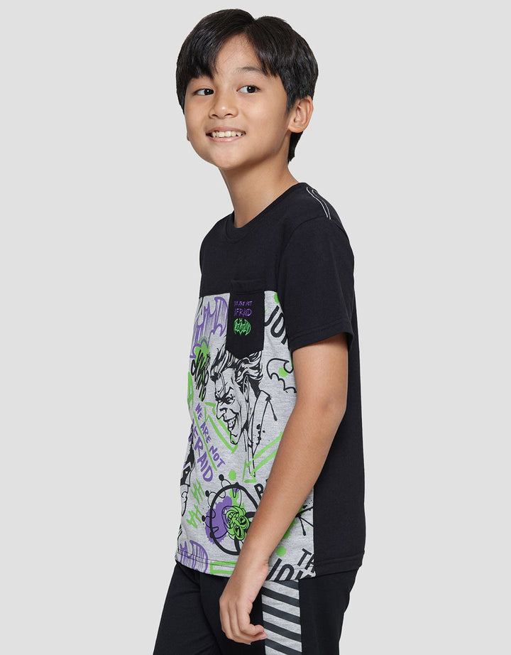 Character Batman Joker Print Kaos Lengan Pendek Anak Laki-laki
