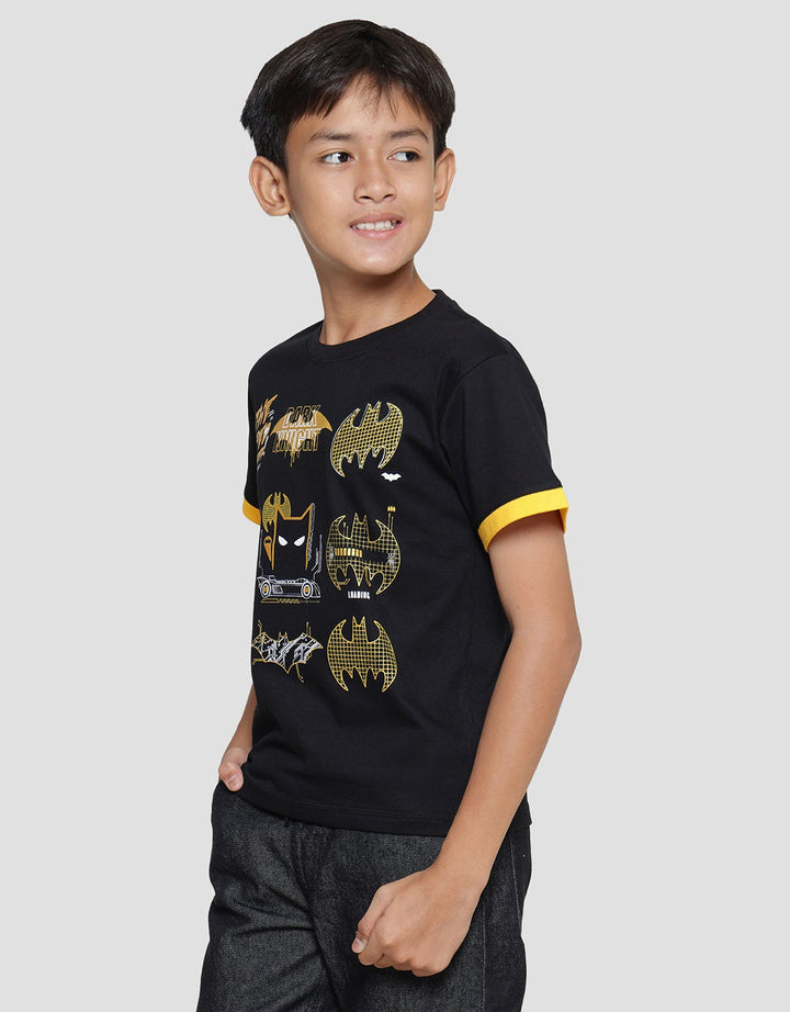 Character Batman Logo Logo Layering Kaos Lengan Pendek Anak Laki-Laki