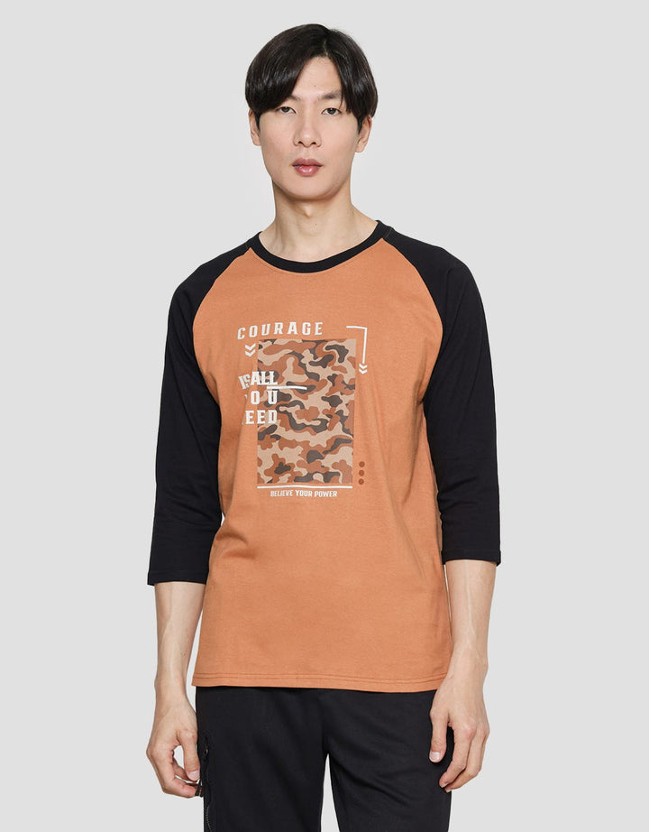 T Zone Camou Courage Kaos 3/4 Raglan Pria