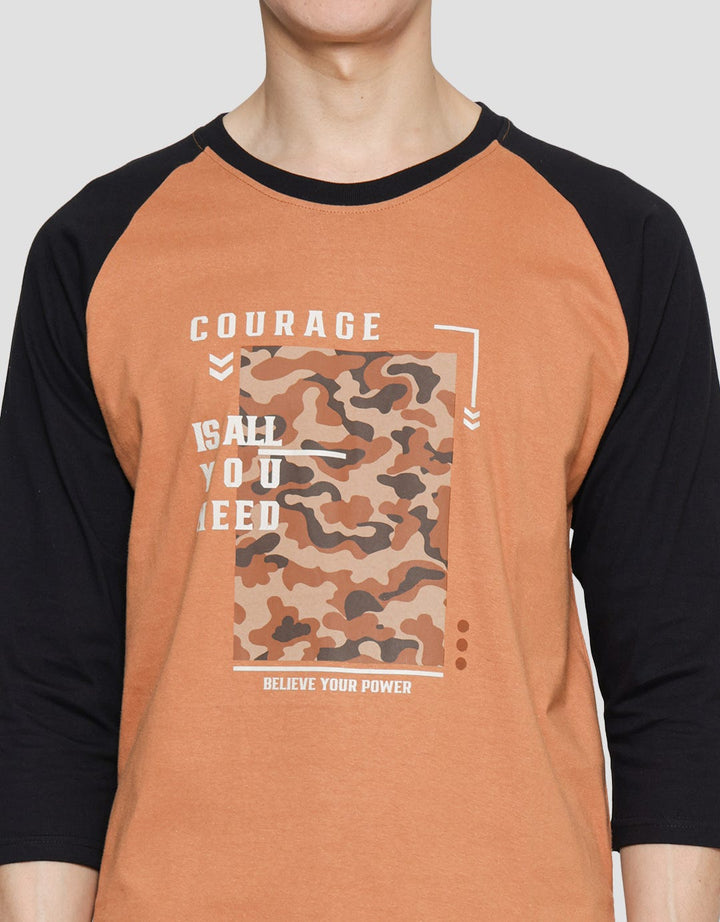 T Zone Camou Courage Kaos 3/4 Raglan Pria
