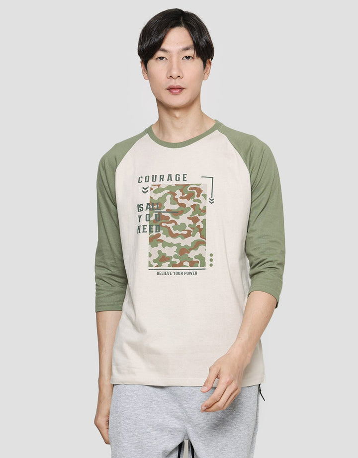 T Zone Camou Courage Kaos 3/4 Raglan Pria