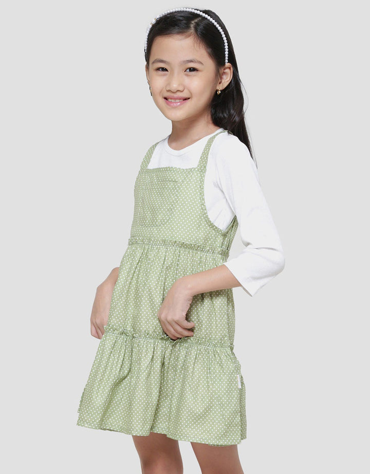 Little M Woven Polkadot 1 Midi Dress Overall Anak Perempuan