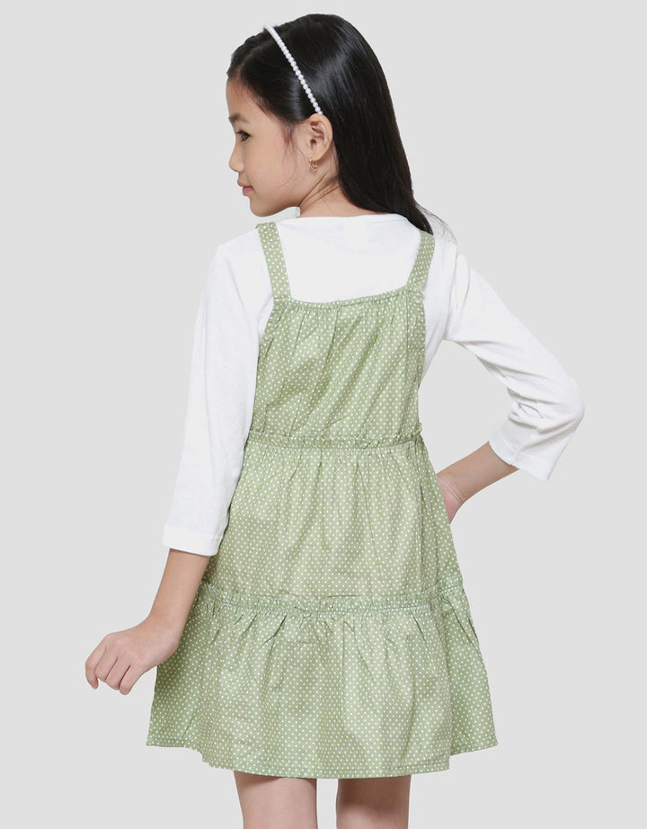 Little M Woven Polkadot 1 Midi Dress Overall Anak Perempuan