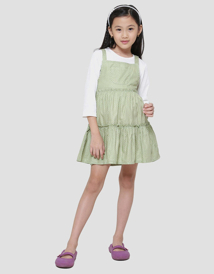 Little M Woven Polkadot 1 Midi Dress Overall Anak Perempuan