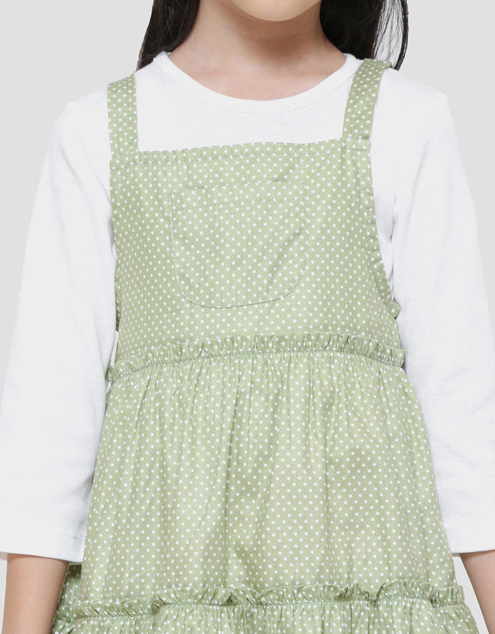 Little M Woven Polkadot 1 Midi Dress Overall Anak Perempuan