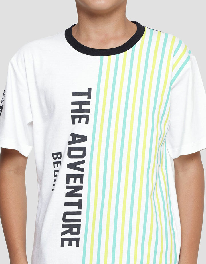 Aero Boys Short Sleeve T-shirt Striped Adventure Combination