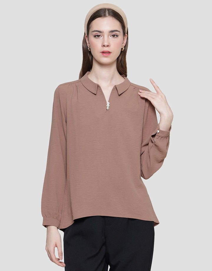 St. Yves Krinkle Cey Blouse Wanita