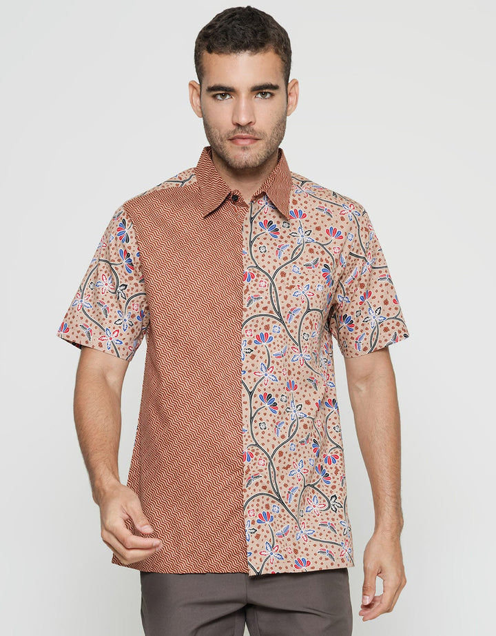 Arjuna Weda Hem Body Fit Batik Bang Biron Men