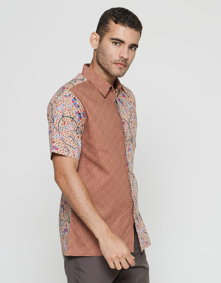 Arjuna Weda Hem Body Fit Batik Bang Biron Men