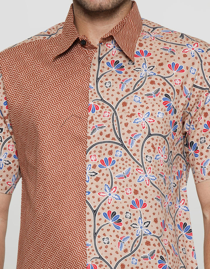 Arjuna Weda Hem Body Fit Batik Bang Biron Men