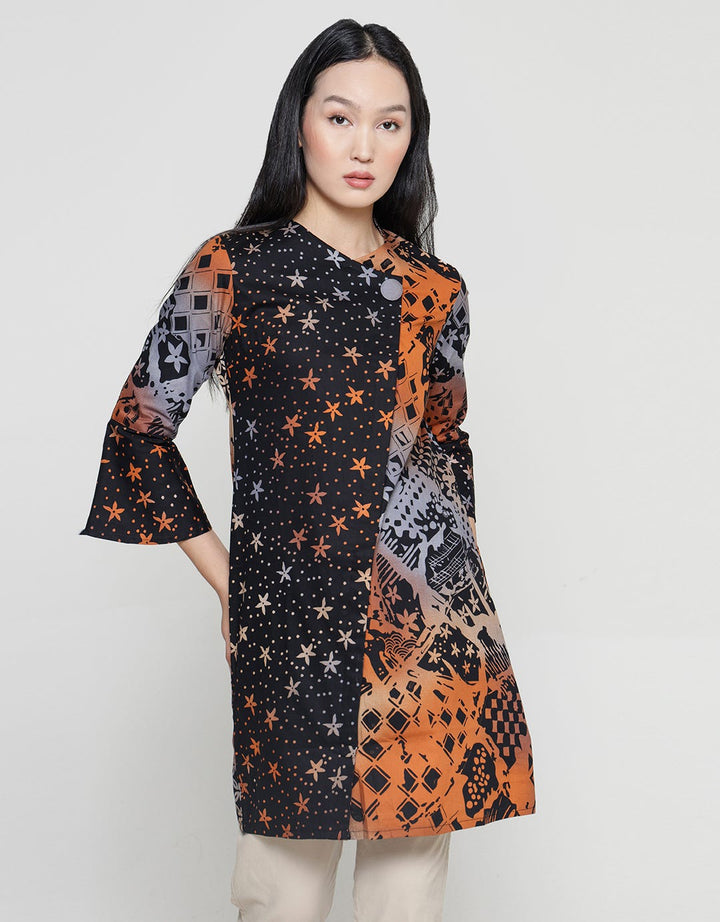 Arjuna weda Tunik Batik Pelangi Iteman Wanita