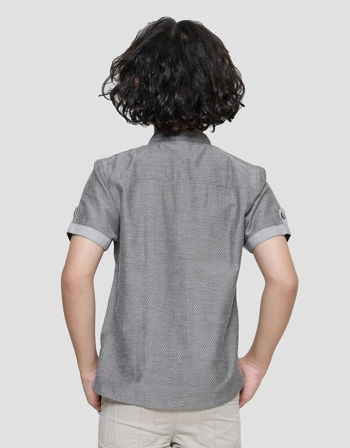 Little M Casual Chambray Koko Lengan Pendek Anak Laki-Laki