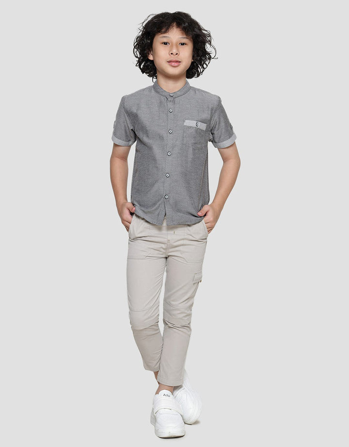 Little M Casual Chambray Koko Lengan Pendek Anak Laki-Laki