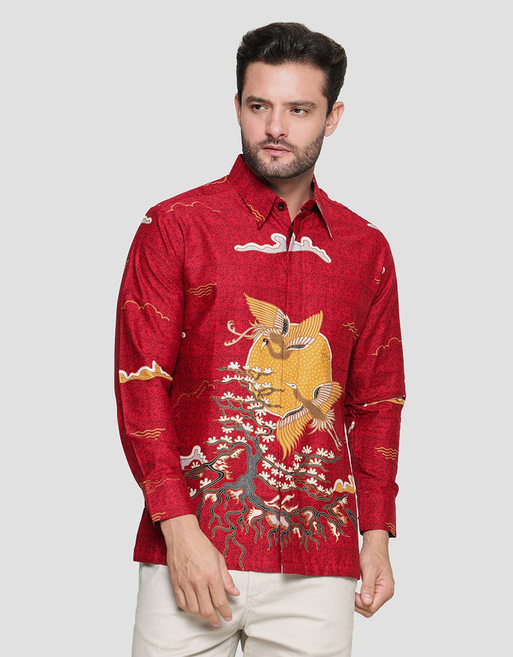 Arjuna Weda Body Fit Batik Awan Manuk Twin Men's Shirt