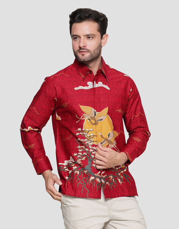 Arjuna Weda Body Fit Batik Awan Manuk Twin Men's Shirt
