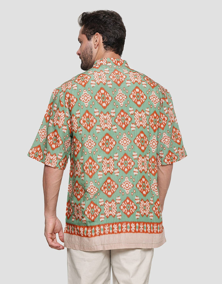 Adikusuma Woven Ikat Men's Short Sleeve Batik Shirt