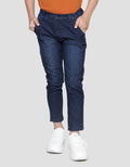 Little Karet Marbling Stretch Celana Panjang Denim Anak Laki-laki
