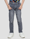 Little Karet Marbling Stretch Celana Panjang Denim Anak Laki-laki