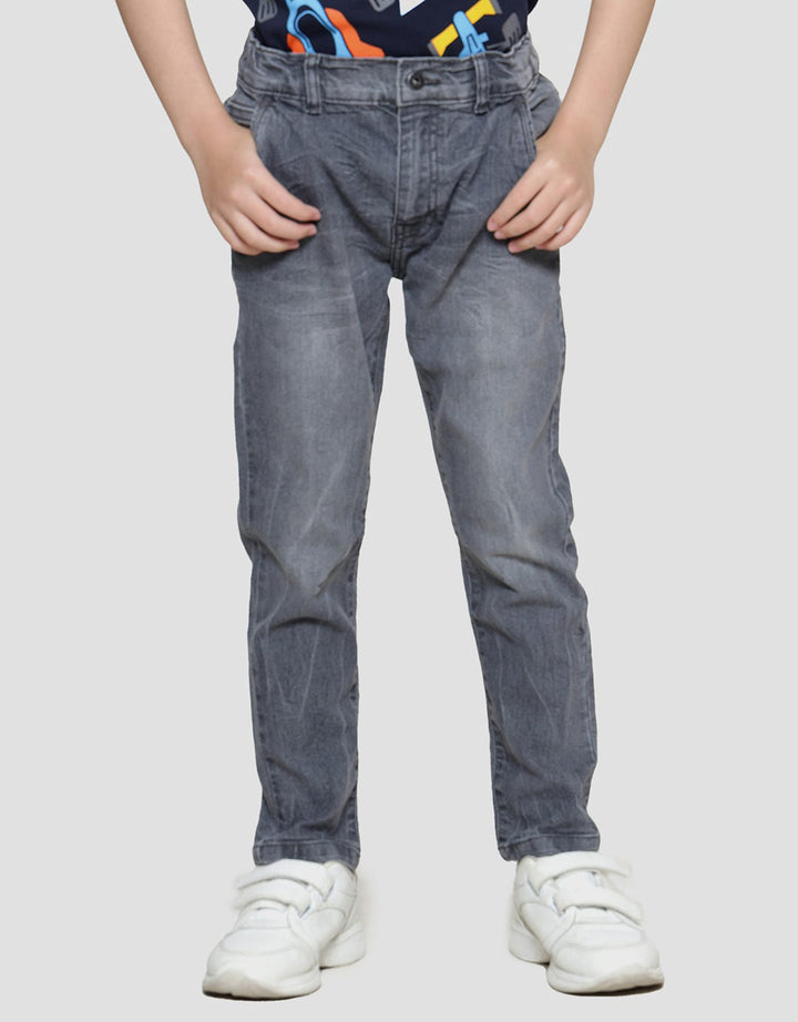 Little Karet Marbling Stretch Celana Panjang Denim Anak Laki-laki