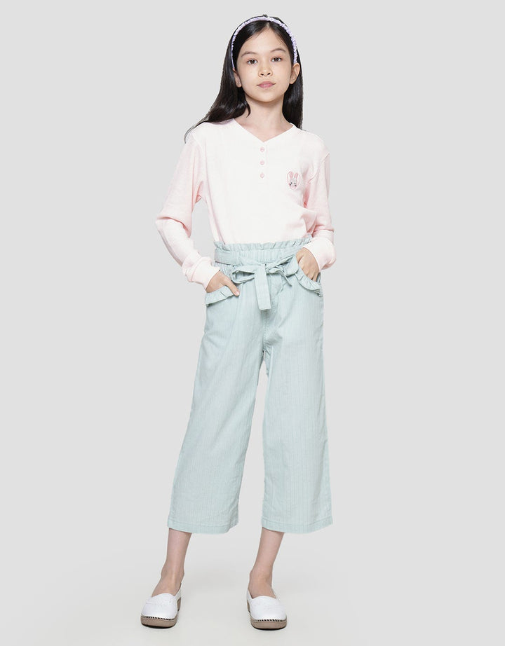 Aero Plain Rubber Long Pants for Girls