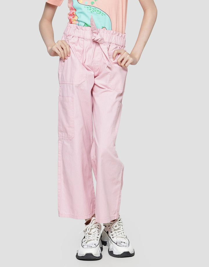 Aero Woven Wideleg Ribbon Waist Girls Long Pants