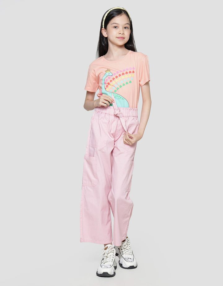 Aero Woven Wideleg Ribbon Waist Girls Long Pants
