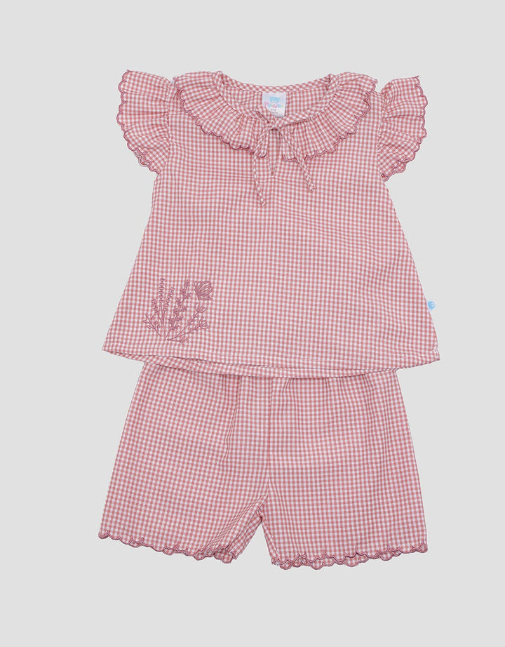 Pipiniko Check Print Set Pakaian Anak Perempuan