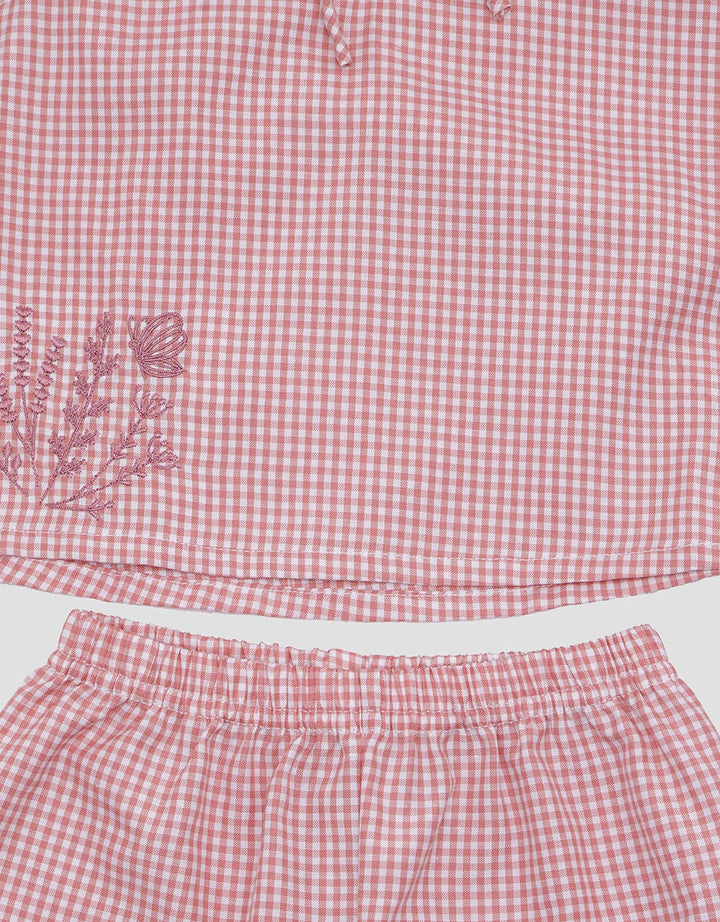 Pipiniko Check Print Set Pakaian Anak Perempuan