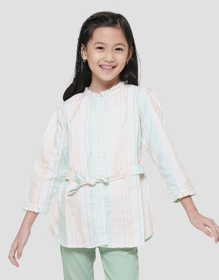 Little M Yarndyed Kemeja Tunik Anak Perempuan