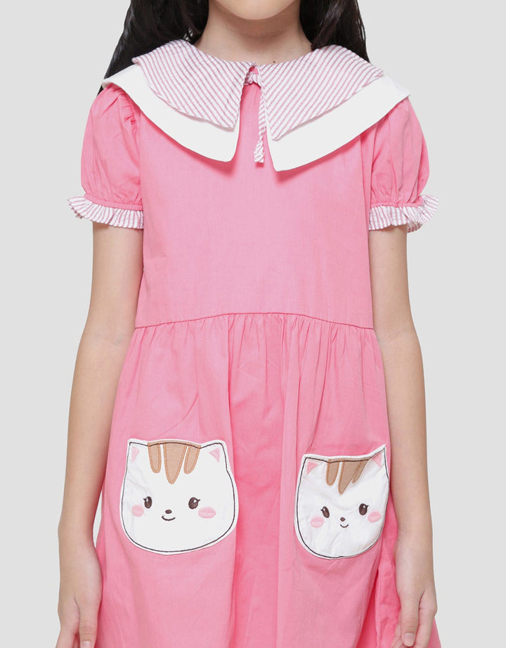 Little M Triangle Collar Dress Anak Perempuan