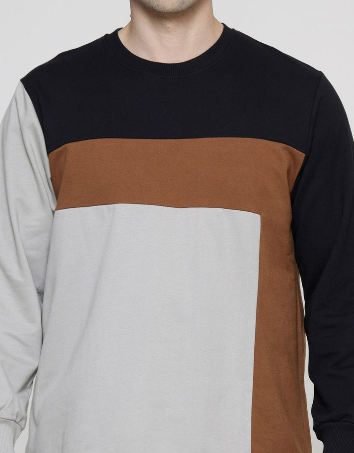 Details Cut And Sewn Colour Blocking Oswald Fit Sweater Pria
