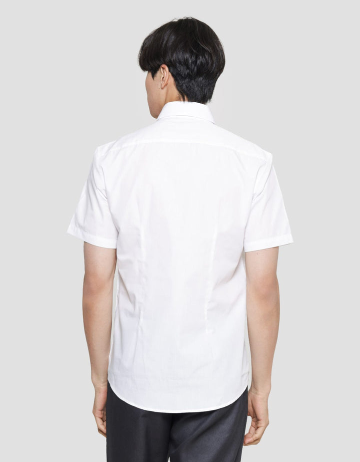 Stanley Adams Kemeja Lengan Pendek Pria Slim Plat Color