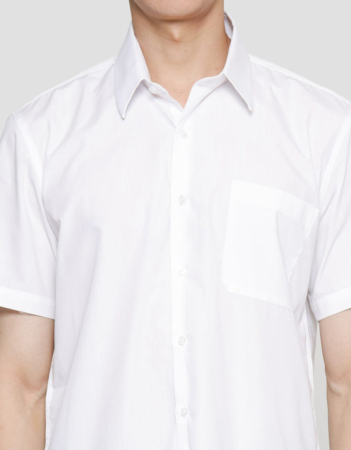 Stanley Adams Kemeja Lengan Pendek Pria Slim Plat Color