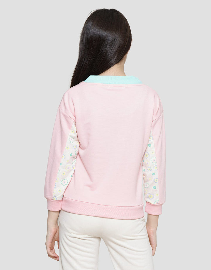 Aero Komb Leher Rib Unicorn Bunga Sweater Anak Perempuan