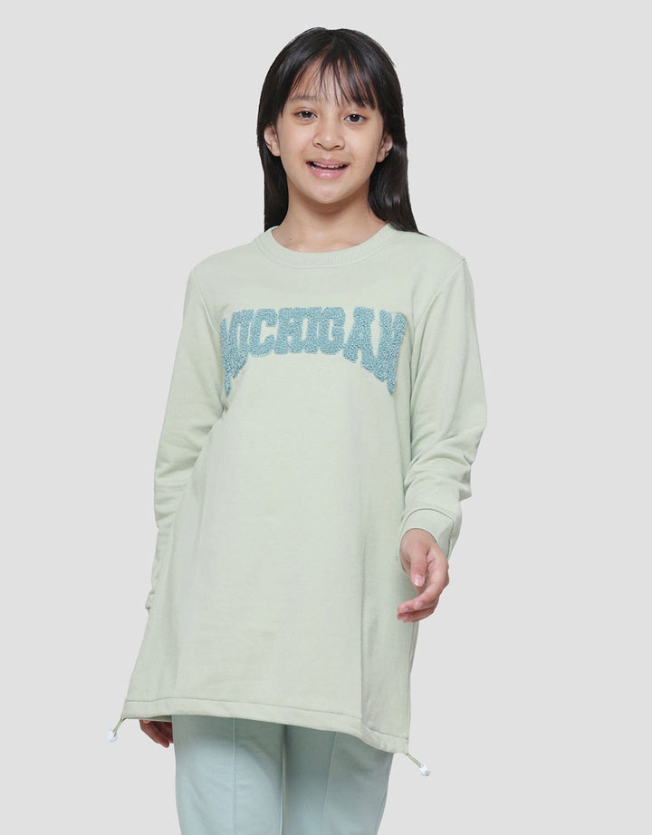 Nevada Chenille City Pinggang Serut Sweater Tunik Anak Perempuan