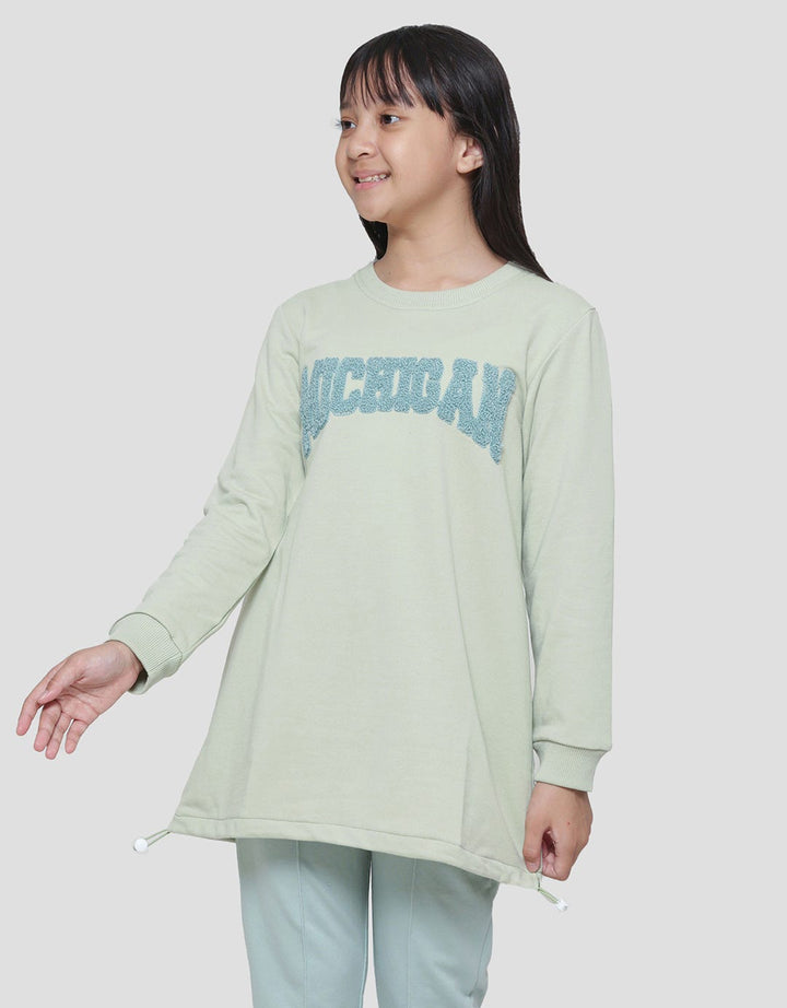 Nevada Chenille City Pinggang Serut Sweater Tunik Anak Perempuan