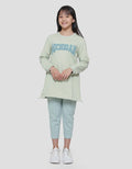 Nevada Chenille City Pinggang Serut Sweater Tunik Anak Perempuan