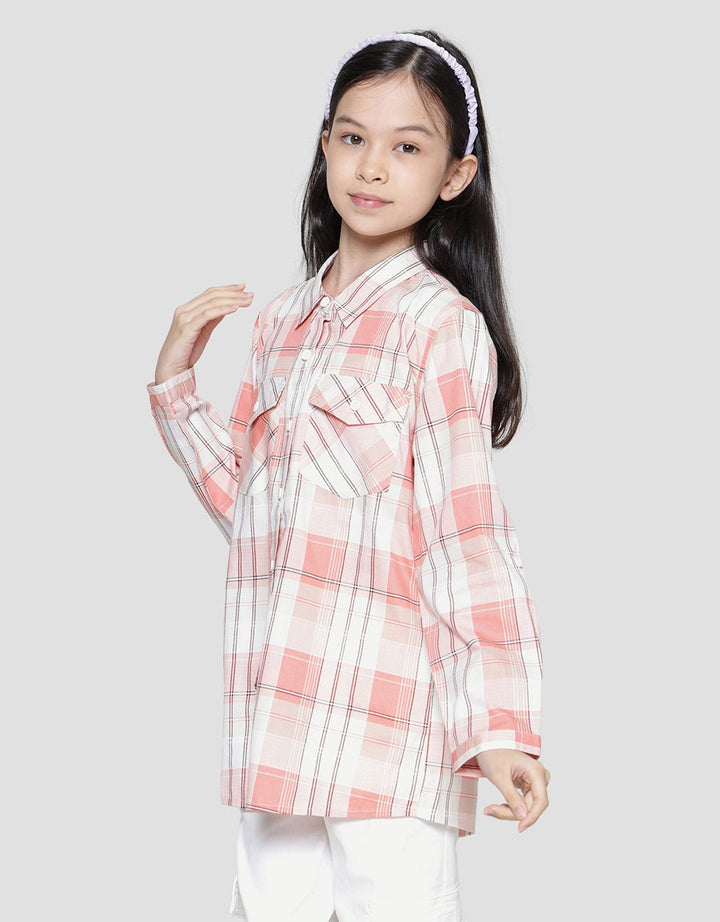 Nevada Checkered Collar With Two Pocket Blouse for Girls