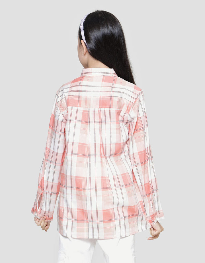 Nevada Checkered Collar With Two Pocket Blouse for Girls