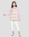 Nevada Checkered Collar With Two Pocket Blouse for Girls