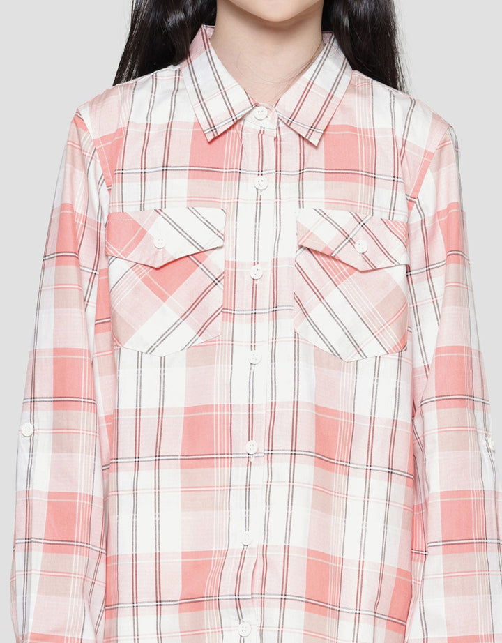 Nevada Checkered Collar With Two Pocket Blouse for Girls