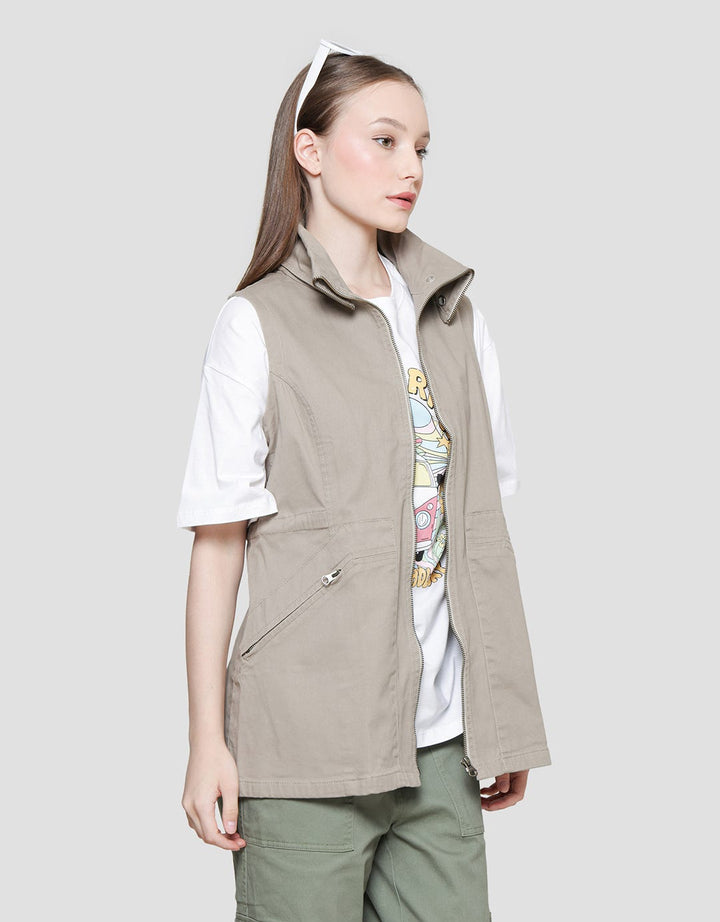 Triset Plain Look Sleeveless Jaket Wanita