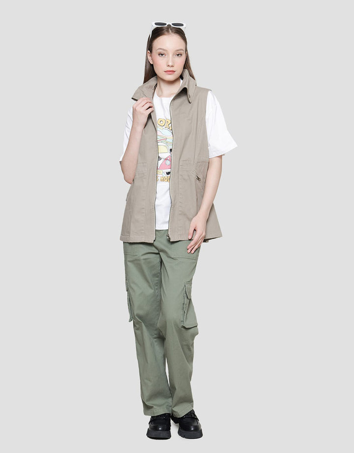 Triset Plain Look Sleeveless Jaket Wanita