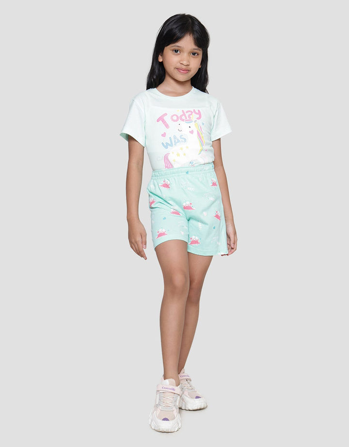 Little M Dino Print Girls Shorts